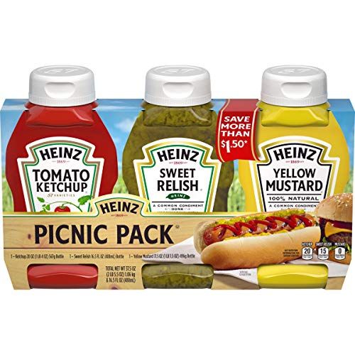 Heinz Ketchup, Sweet Relish &Amp; Yellow Mustard Variety Pack 3 Bot