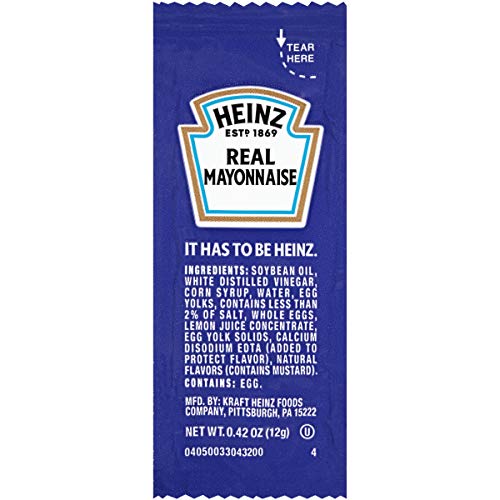 Heinz Mayonnaise, 0.42-Ounce Single Serve Packages Pack Of 200
