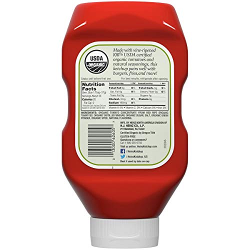 Heinz Organic Tomato Ketchup, 32 Oz Bottle - 2 Pack