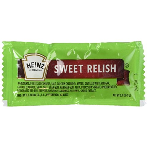 Heinz Sweet Relish, 0.31-Ounce Single Serve Packages Pack Of 200