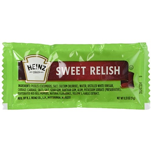 Heinz Sweet Relish, 0.31-Ounce Single Serve Packages Pack Of 200