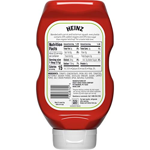 Heinz Tomato Ketchup With A Blend Of Veggies, 19.5 Oz