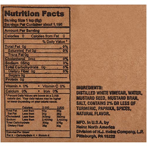 Heinz Yellow Mustard Dispenser Pack 1.5 Gal Bags, Pack Of 2