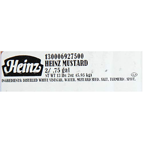 Heinz Yellow Mustard Dispenser Pack 0.75 Gal Bags, Pack Of 2