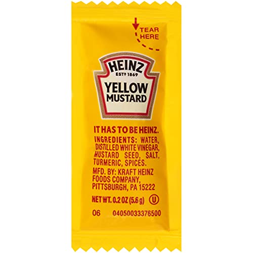 Heinz Mild Mustard Single Serve Packet 0.2 Oz Packets, Pack Of
