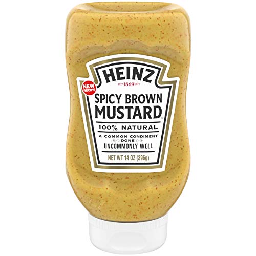 Heinz Spicy Brown Mustard 14 Oz Bottles, Pack Of 6
