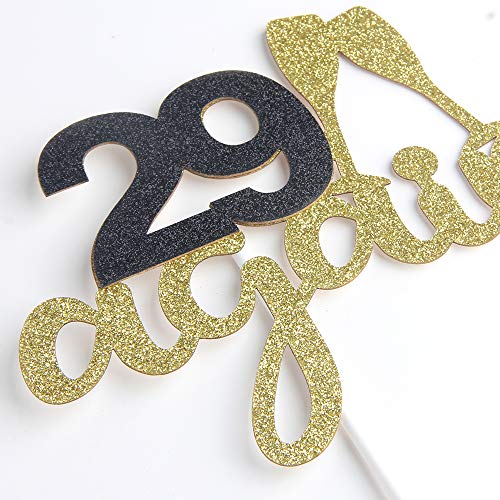 29 Again Cake Topper With Champagne Glass, Happy 30Th Birthday,