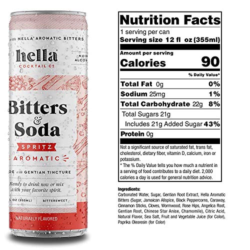 Hella Cocktail Co. | Spritz Aromatic Bitters &Amp; Soda | 12Oz Cans