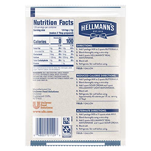 Hellmanns Creamy Country Buttermilk Ranch Salad Dressing Dry Mi
