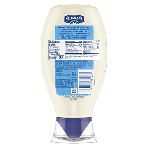 HELLMANNS Light Mayonnaise Light Mayo Squeeze Bottle For a Cream...