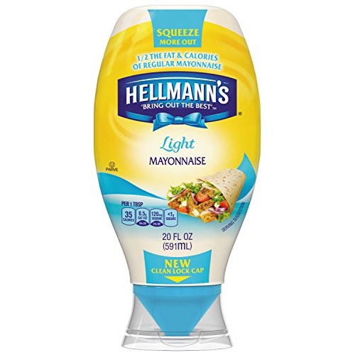Hellmanns, Light Mayonnaise, Squeeze Bottle, 22 Oz Pack Of 4