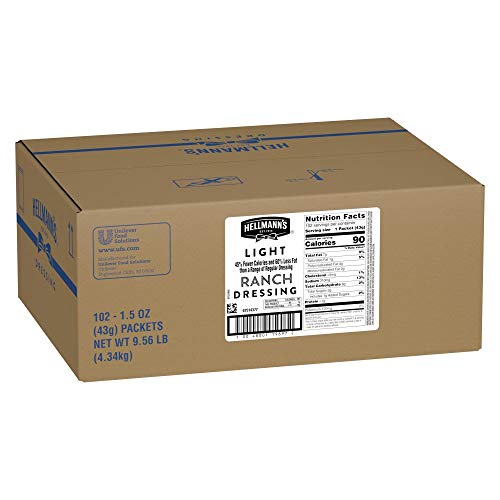 Hellmanns Light Ranch Salad Dressing Portion Control Sachets Gl