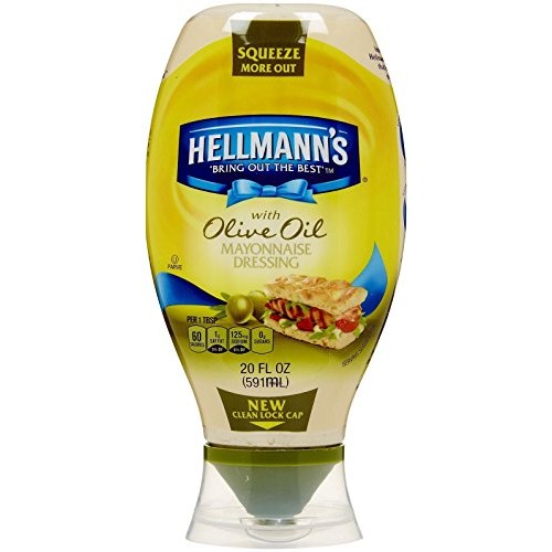 Hellmanns Mayonnaise Dressing With Olive Oil, Squeeze - 20 Oz