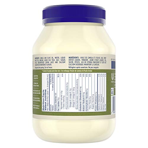 Hellmanns Olive Oil Mayonnaise, 890Ml/30Oz., {Imported From Canada}