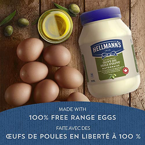 Hellmanns Olive Oil Mayonnaise, 890Ml/30Oz., {Imported From Canada}