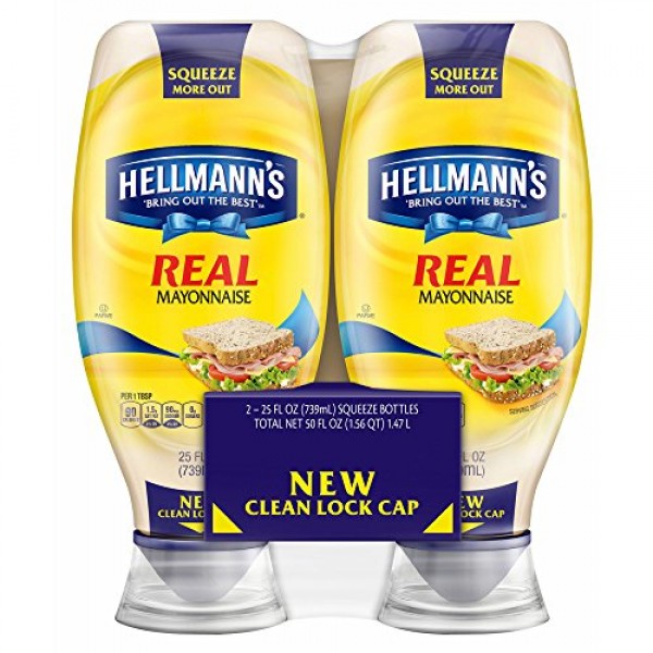 Hellmanns Real Mayonnaise Squeeze Size, 2 Pk./25 Oz. Pack Of 2