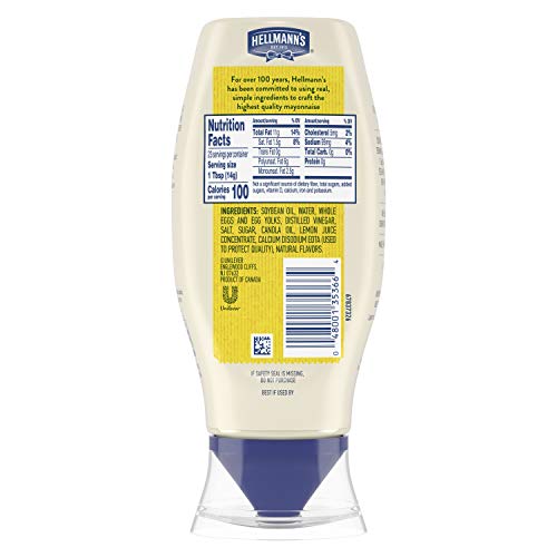 Hellmanns Squeeze Real Mayonnaise 11.5 Oz, Pack Of 6