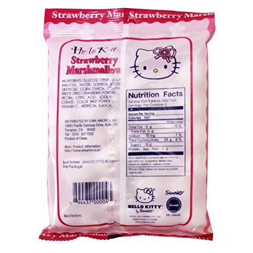 Hello Kitty Strawberry Marshmallow, 3.1 Oz. Pack Of 6