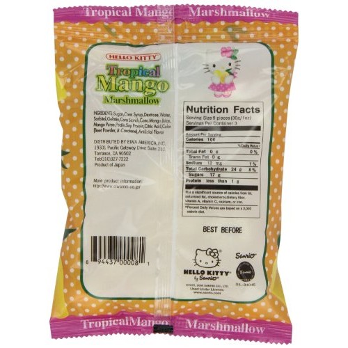 Hello Kitty Mango Marshmallows, 3.1-Ounce Pack Of 5