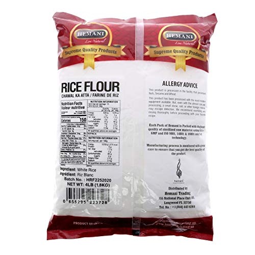 Hemani | Fine White Rice Flour 4Lb 1.8 Kg - Non Gmo, Gluten Fr