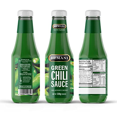 Hemani Green Chili Sauce 11.6 Oz 330G - Spicy &Amp; Tangy Taste -