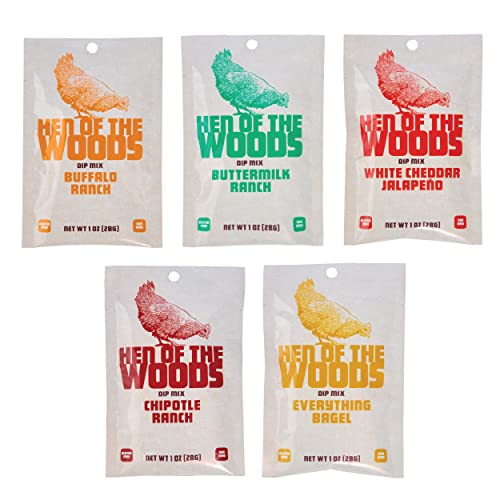 Hen of the Woods Dip Mix, Mixed Flavors Variety Pack, 1 Ounce Po...