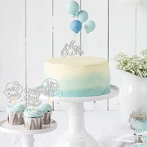 36 Pcs Mr &Amp; Mrs Cupcake Toppers Engagement Cupcake Picks Wedding