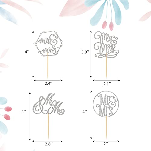 36 Pcs Mr &Amp; Mrs Cupcake Toppers Engagement Cupcake Picks Wedding