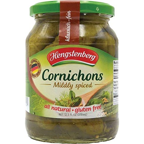 Hengstenberg Cornichons Jar, 12.5-Ounce Jars Pack Of 12