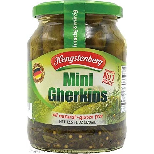 Hengstenberg Pickle Gherkins Mini, 12.5 Oz