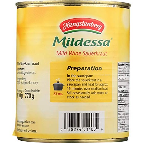 Hengstenberg, Sauerkraut Wine In Tin, 28.6 Ounce
