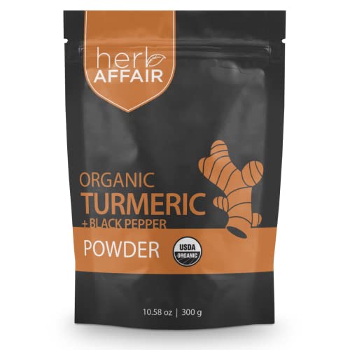 Herb Affair Organic Turmeric Root Powder - Black Pepper Added to...
