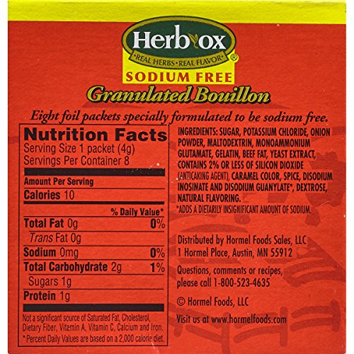 Herb-Ox Beef Instant Broth &Amp; Seasoning, Sodium Free, 8-Count Pac