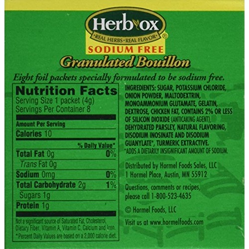Herb-Ox Bouillon Chicken Instant Broth And Seasoning, 1.2 Oz, 8