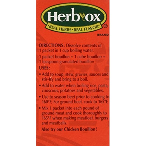 Herb-Ox Bouillon Packets Beef Instant Broth &Amp; Seasoning 1.13 Oz Box
