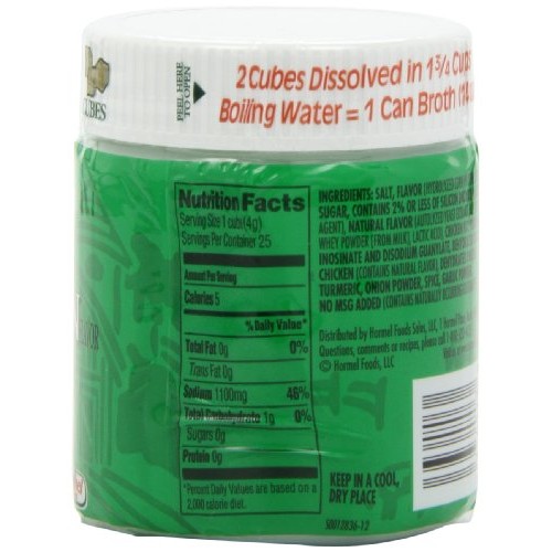 Herb-Ox Chicken Bouillon Cubes, 25-Cubes Pack Of 12