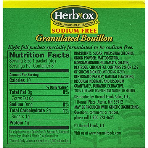 Herb-Ox Chicken Instant Broth &Amp; Seasoning, Sodium Free, 8-Count