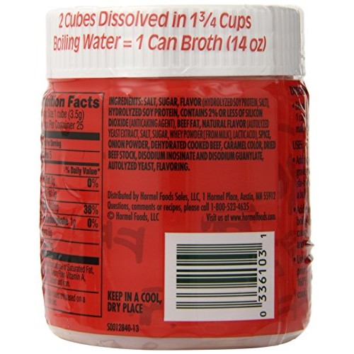 Herbox Bouillon Cubes Beef 25 Cubes, 3.2500-Ounces Pack Of6