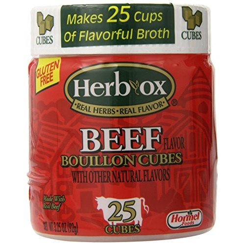 Herbox Bouillon Cubes Beef 25 Cubes, 3.2500-Ounces Pack Of6