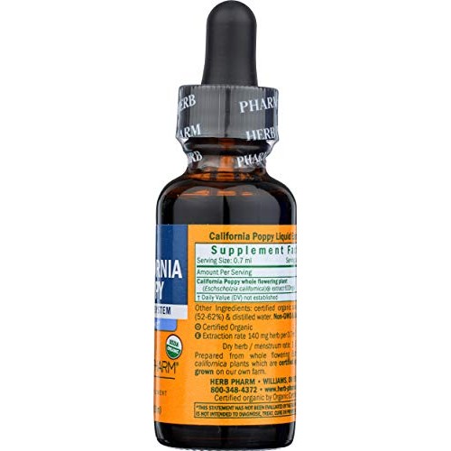 Herb Pharm Organic California Poppy Extract, 1 Fz