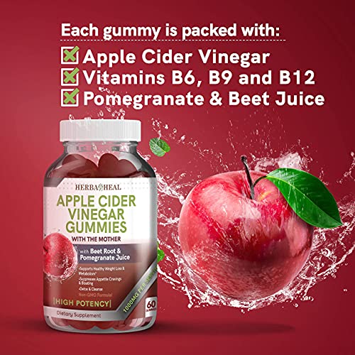Apple Cider Vinegar Gummies For Weight Loss With Mother, Beet Ro