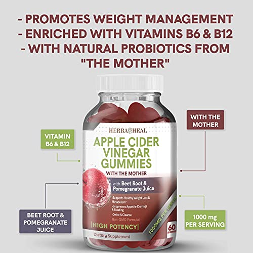 Apple Cider Vinegar Gummies For Weight Loss With Mother, Beet Ro