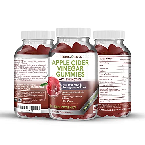 Apple Cider Vinegar Gummies For Weight Loss With Mother, Beet Ro