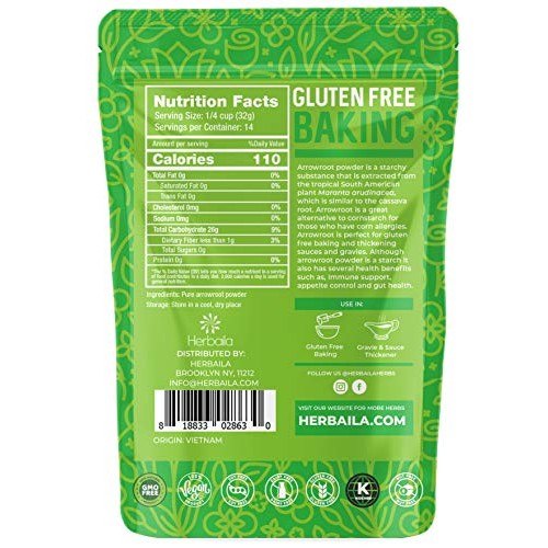 Arrowroot Powder 1 Lb. Arrowroot Flour Starch, Immune Health &Amp; M