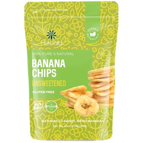 Dried Banana Chips Unsweetened Bulk, 1 Lb. Dried Bananas, Unswee