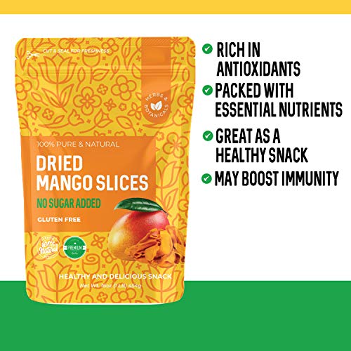 Dried Mango No Sugar Added, 16 Oz. Dried Mangoes, Unsweetened Dr