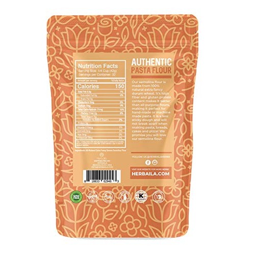 Semolina Flour 2Lbs / 32Oz, Fine Semolina Flour For Pasta, Pizza