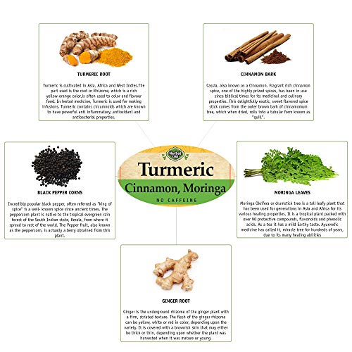 Herbal Cup Turmeric Cinnamon Moringa Tea - 16 Tea Bags Organic