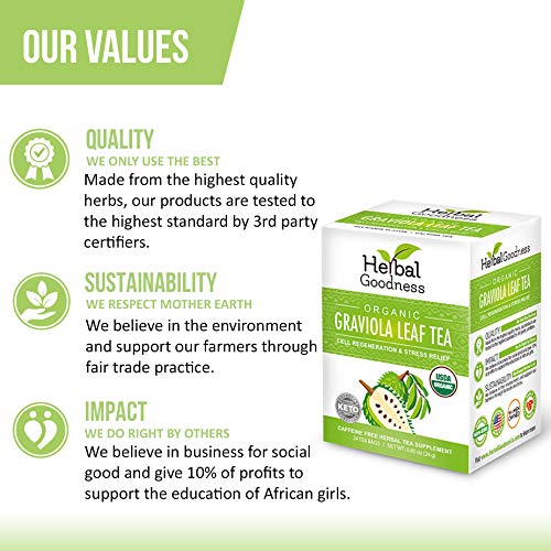 Graviola Leaf Tea - Soursop Dried Leaves - Usda Certified Organi