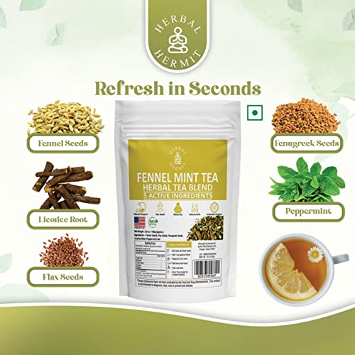 Fennel Digestive Tea 3.5oz / 100g With Peppermint, Licorice, F...
